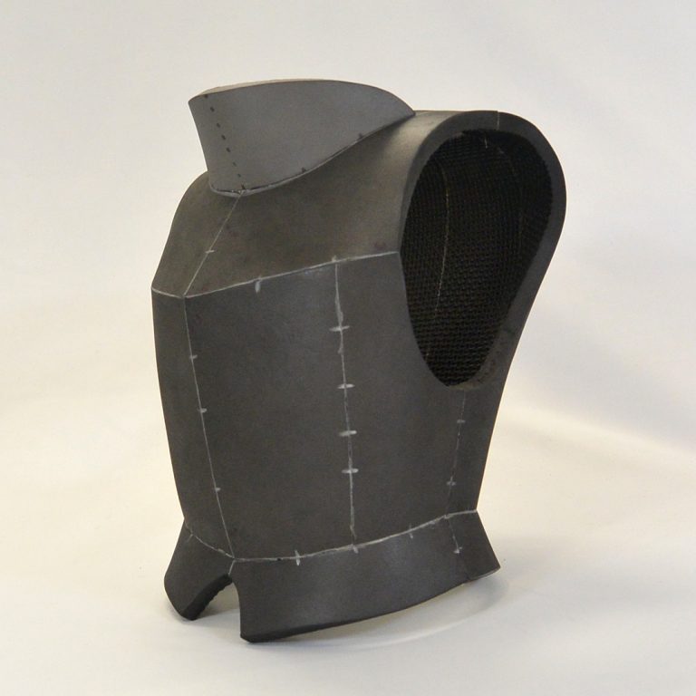 Medieval inspired battle armor with neck guard, made with black EVA foam - cosplay costume
