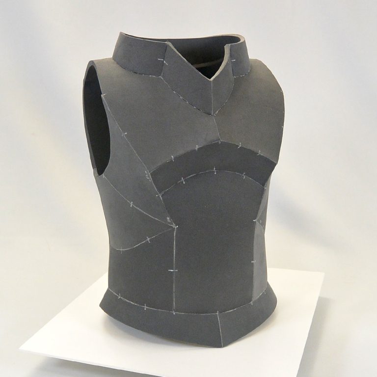 Fantasy inspired male chest armor with dynamic lines and high neck guard - cosplay costume made using EVA foam