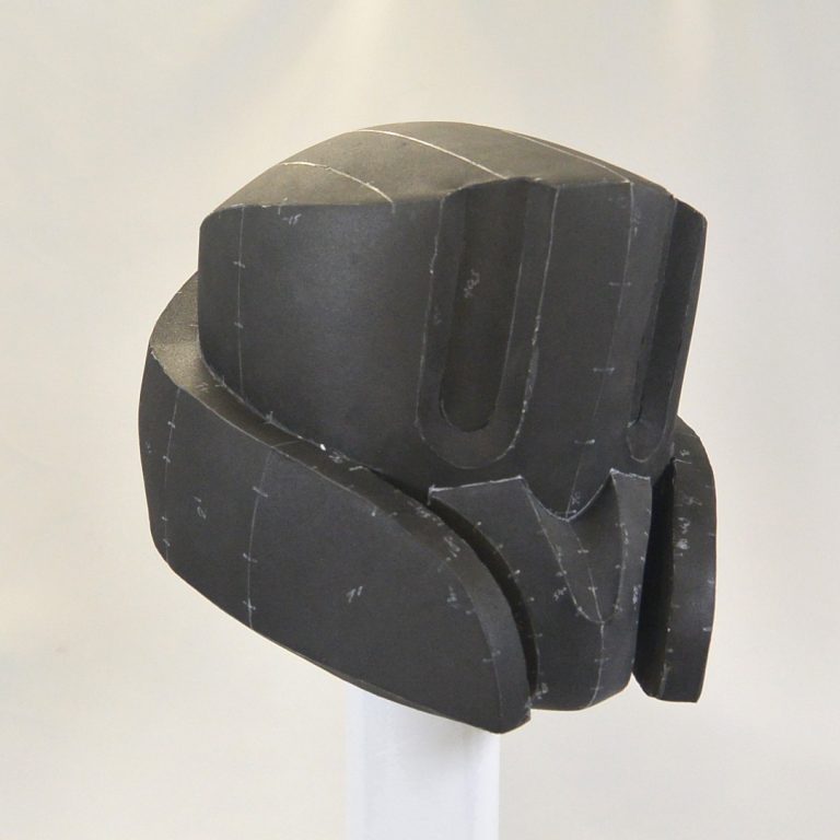 Insect-like inspiread si-fi helmet made with grey EVA foam - cosplay headgear